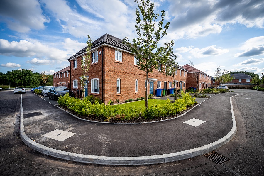 street scene of family houses in Rochdale