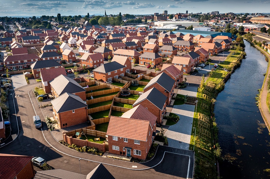 New Homes, James Mill Way, Wolverhampton, Aerial shot