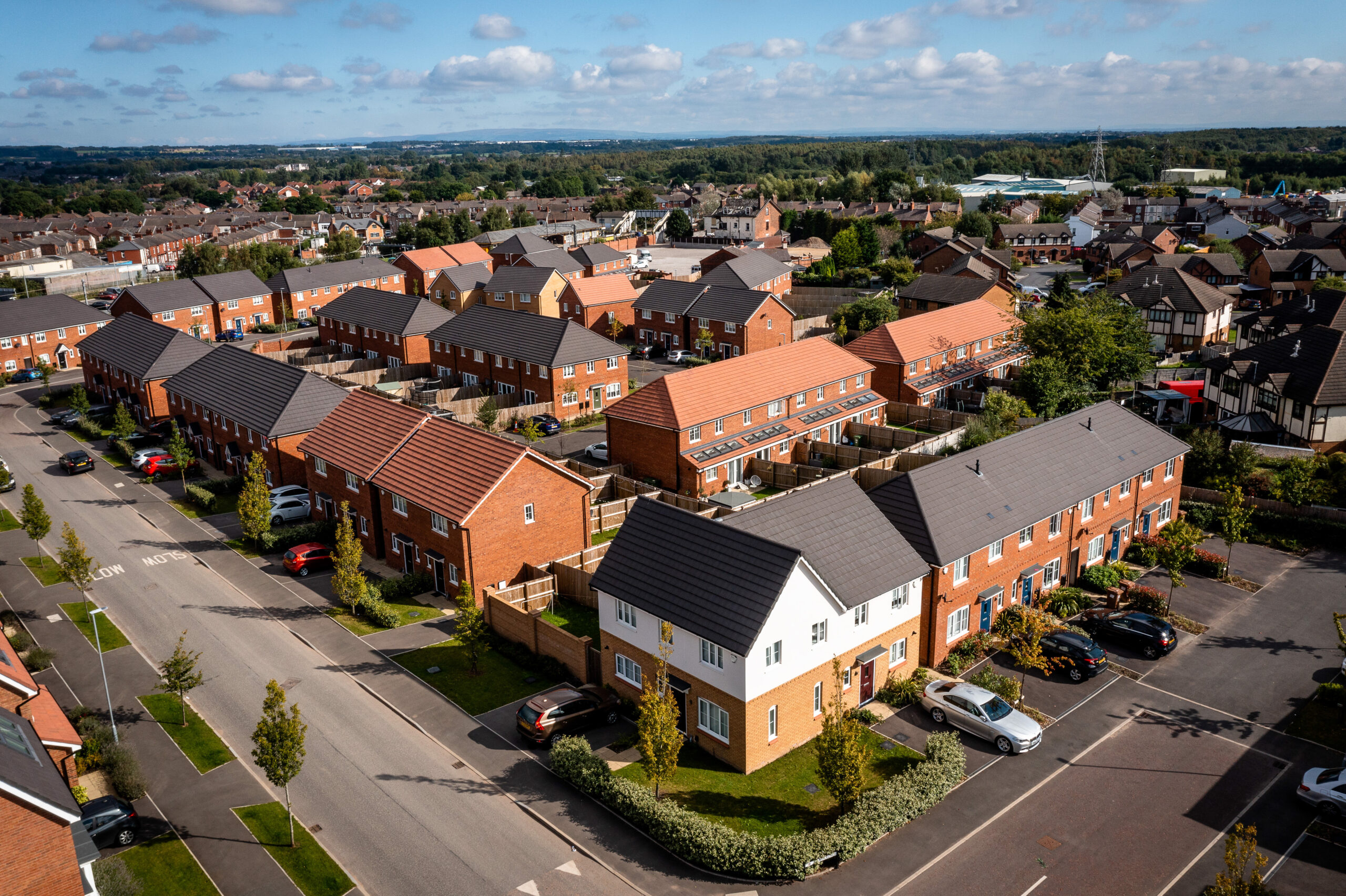 New Homes, Abbotsfield, St Helens, Aerial Shot