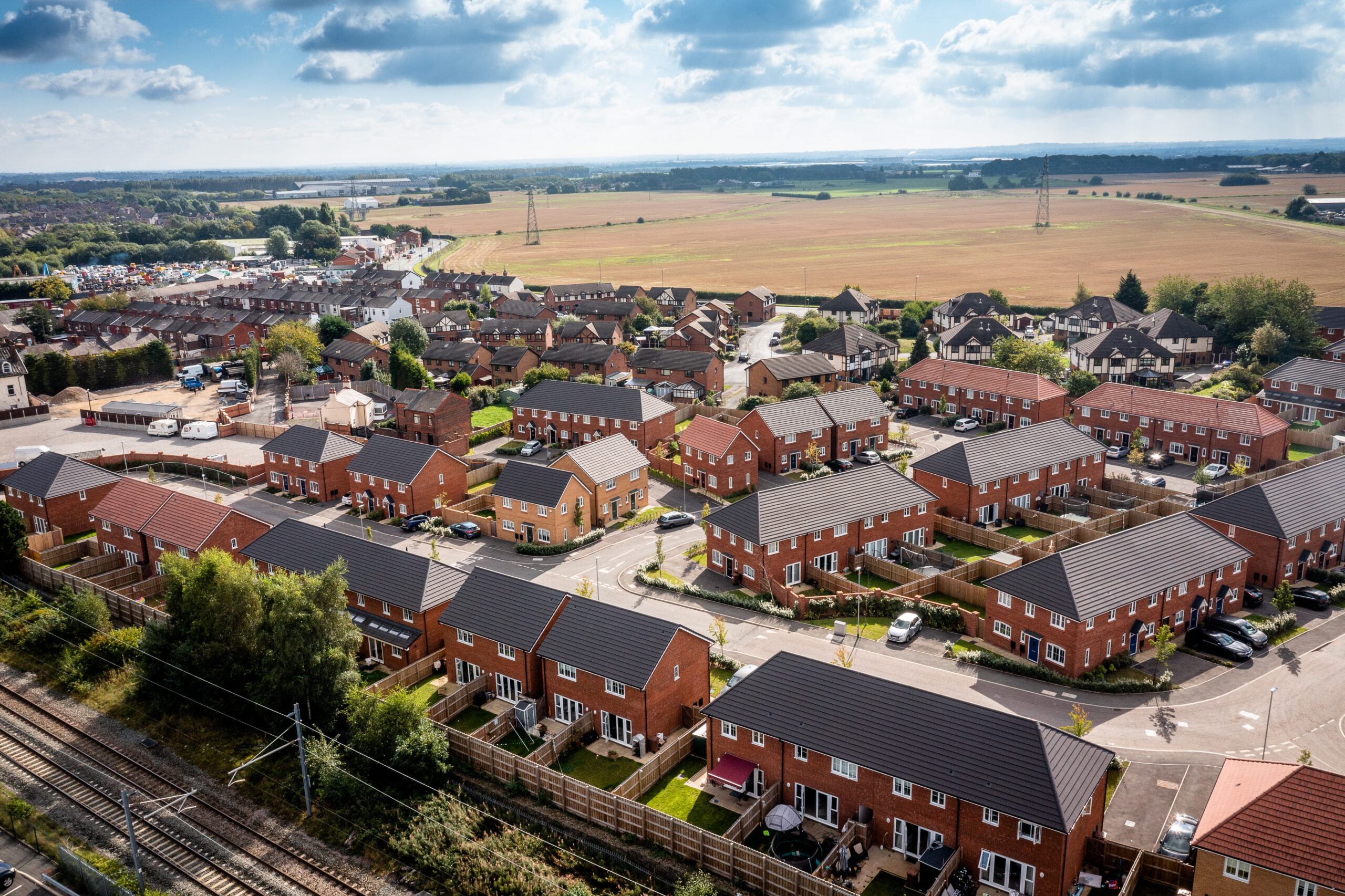 New Homes, Abbotsfield, Aerial Shot, St Helens
