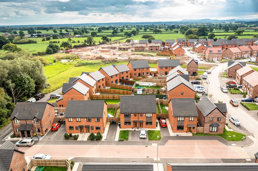 Drone Photograph, Woodford Grange, Housing development