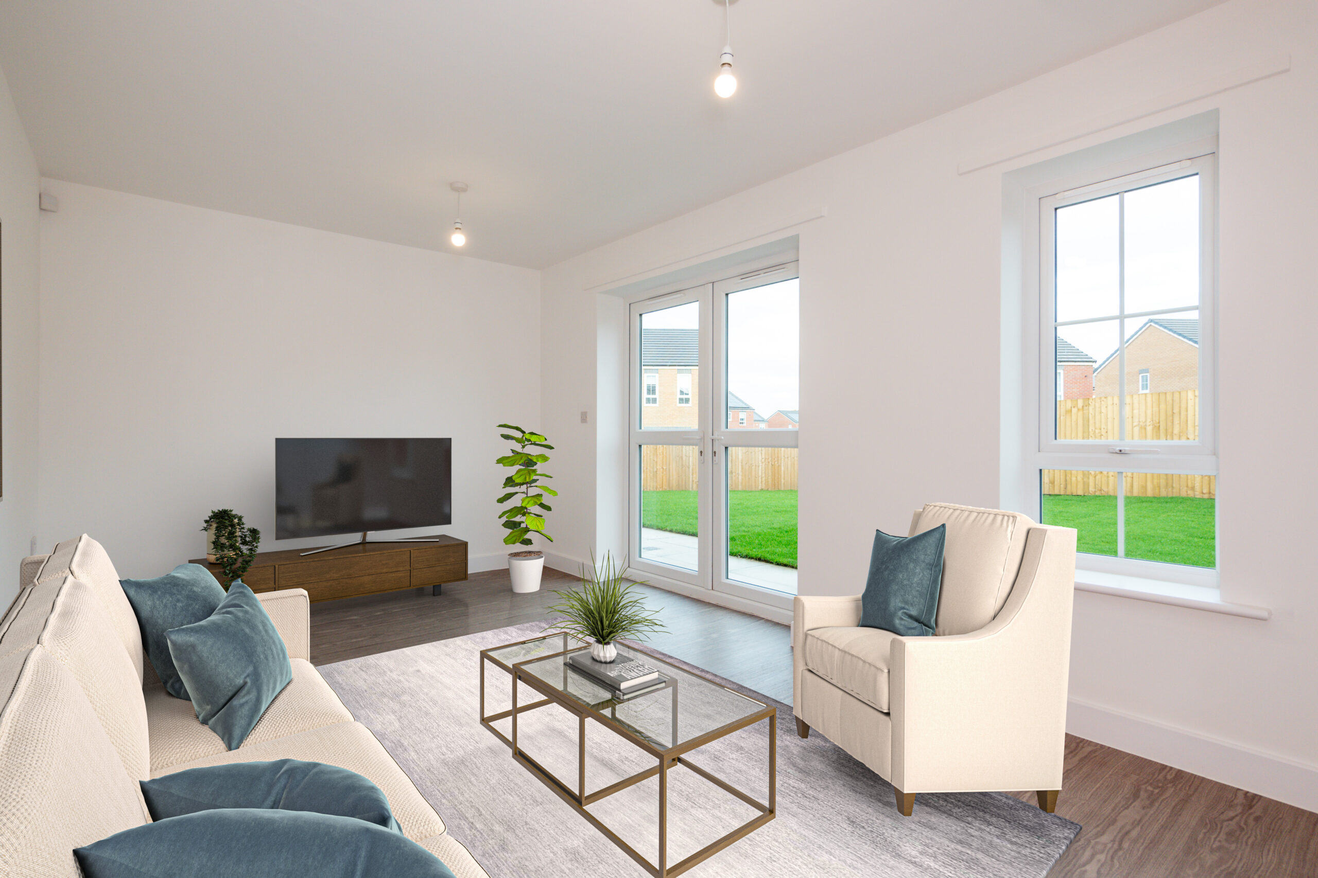 CGI staged living area