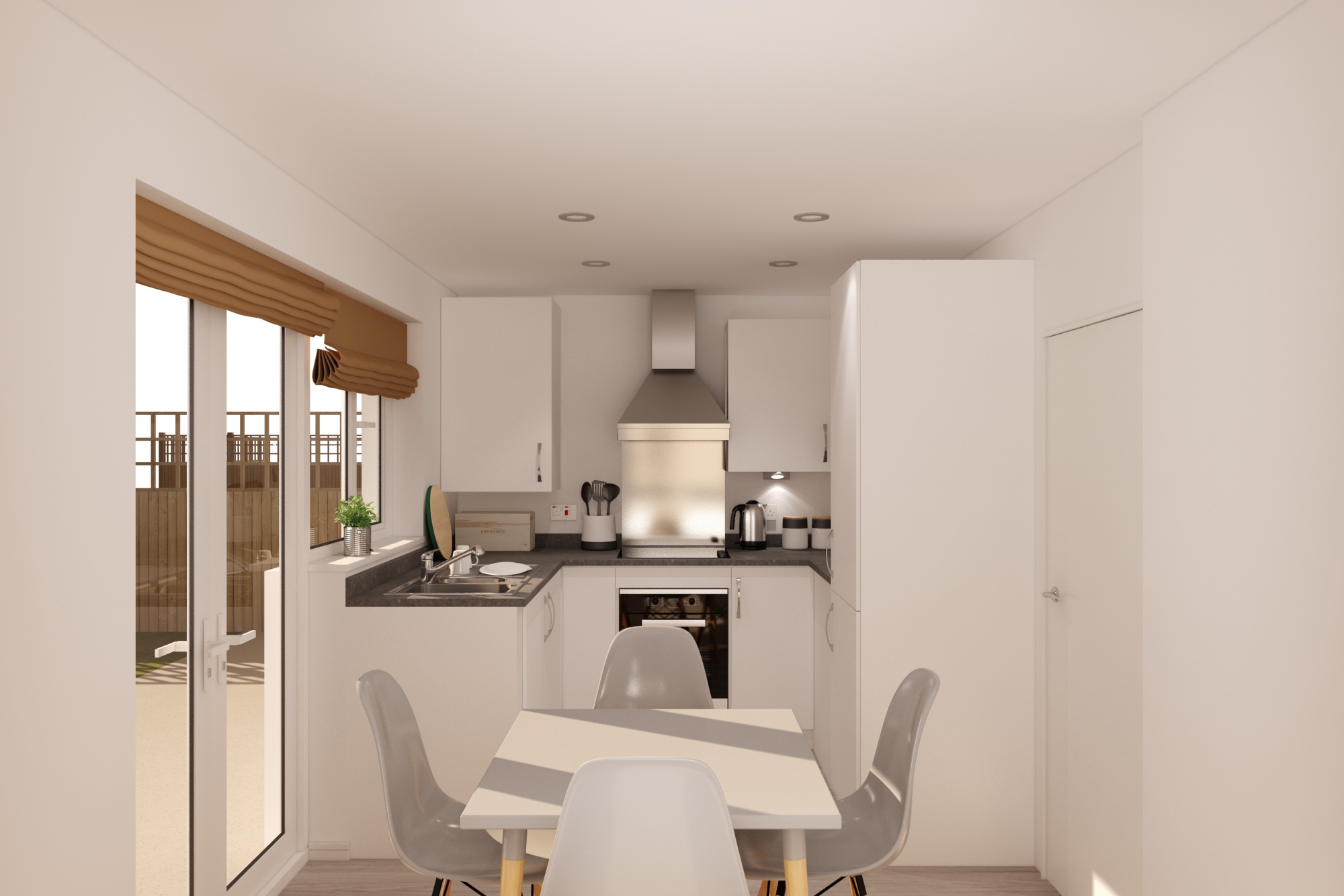 white cgi fitted kitchen