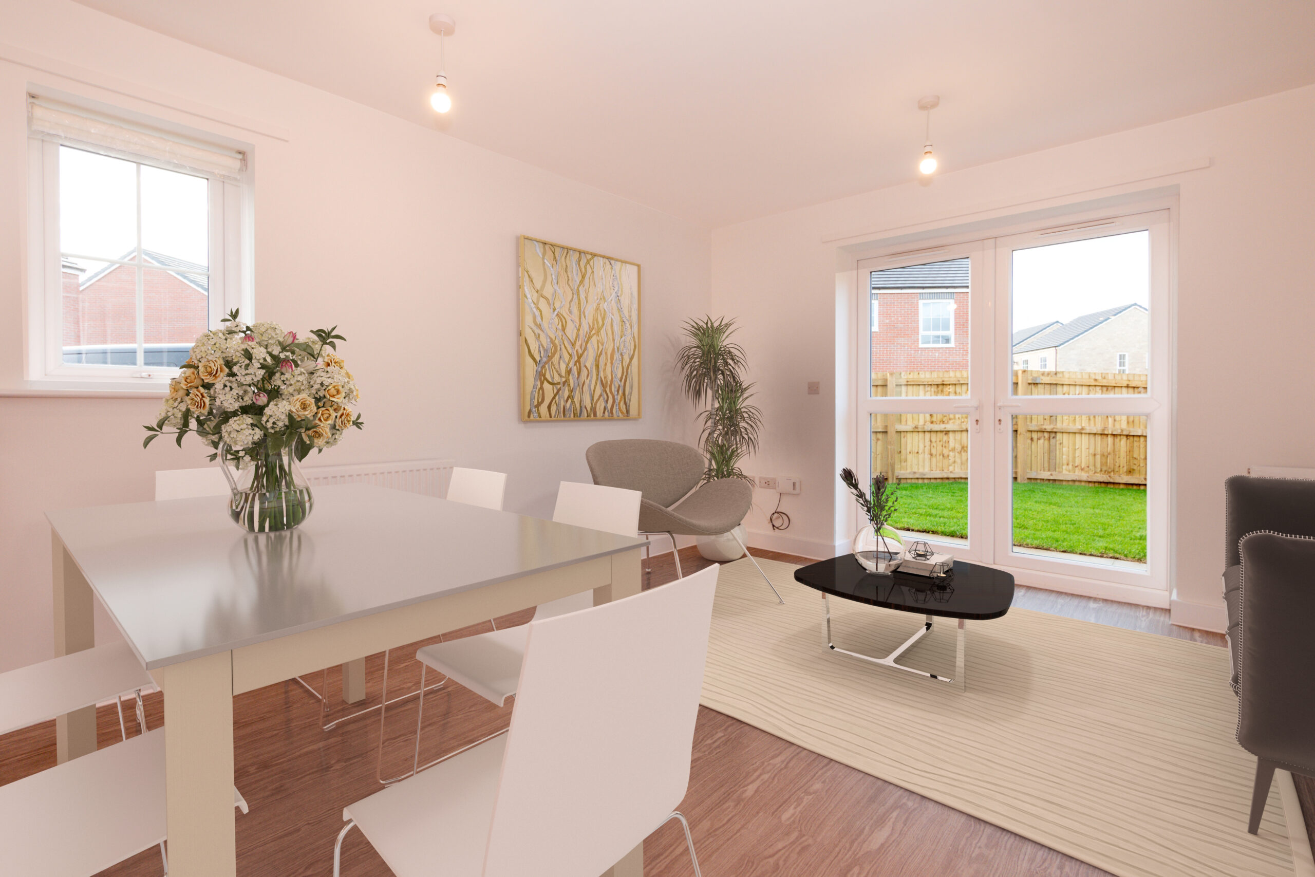 CGI staged living area
