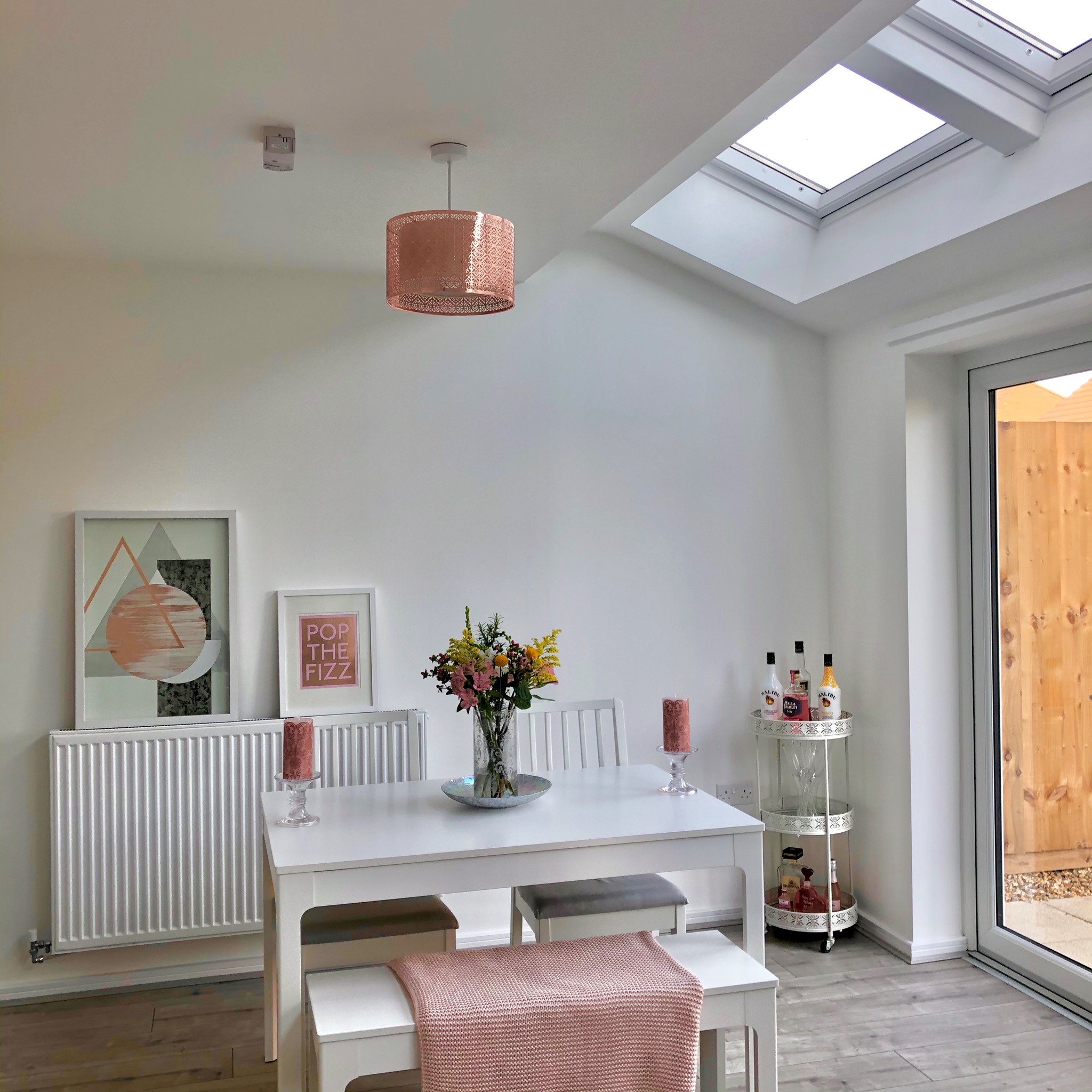 White coloured dining room