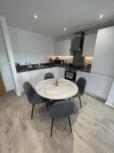 interior photo of kitchen diner with round table