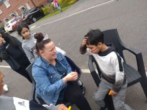 residents celebrating coronation