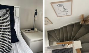 Bedroom and stairs styling