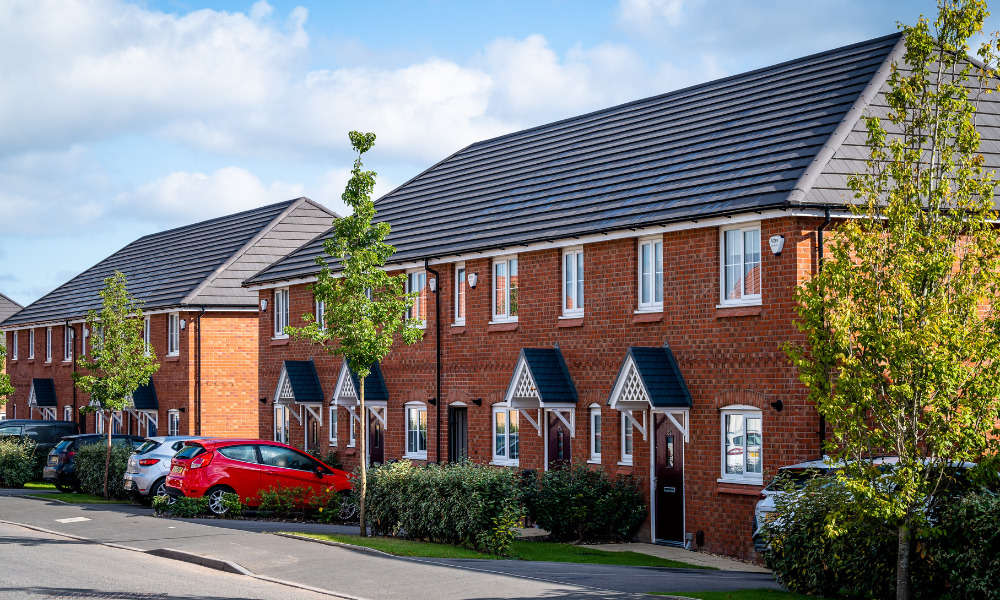 Row of new build homes