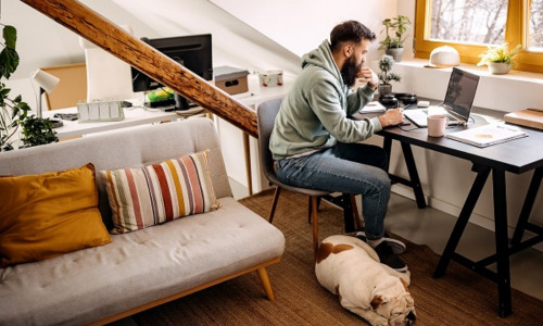 Man working on his laptop