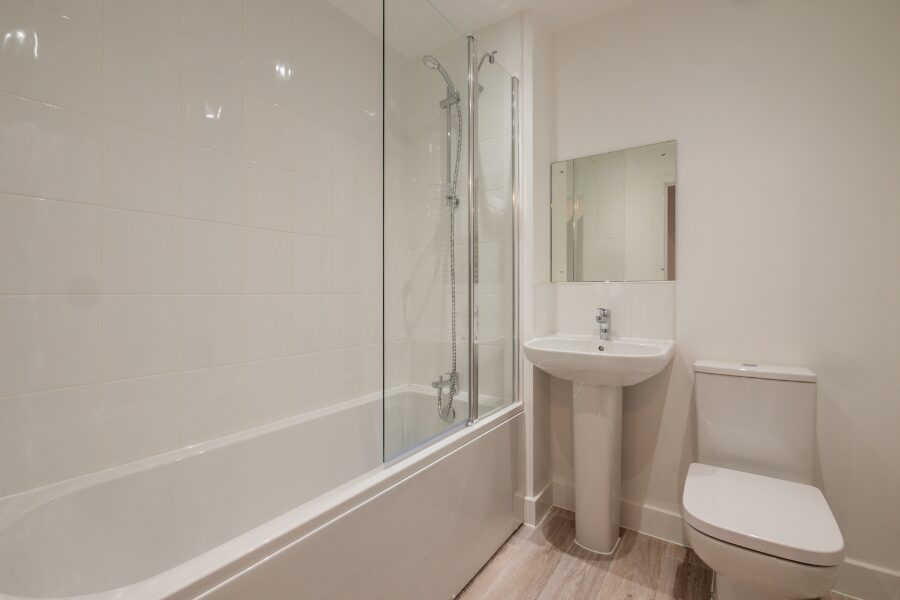 fitted white bathroom