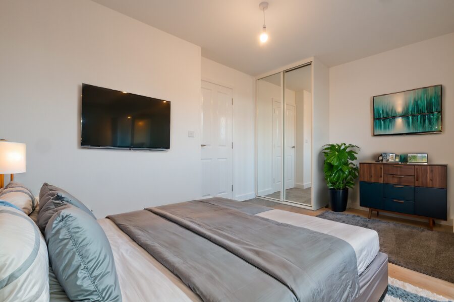 bedroom with fitted wardrobe