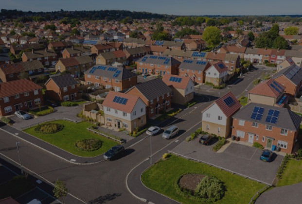 Ariel view of housing