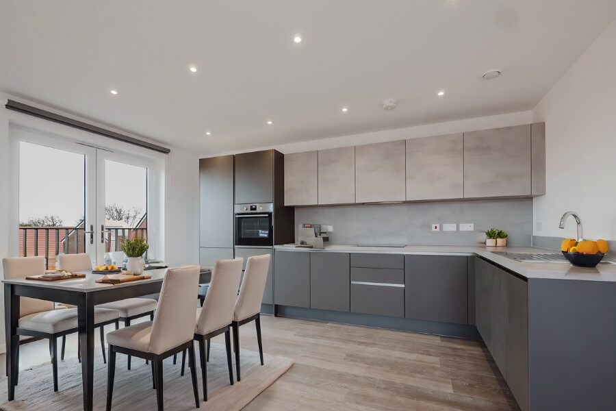 staged kitchen dining