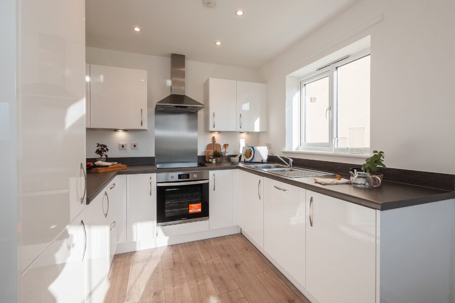 fitted white Kitchen