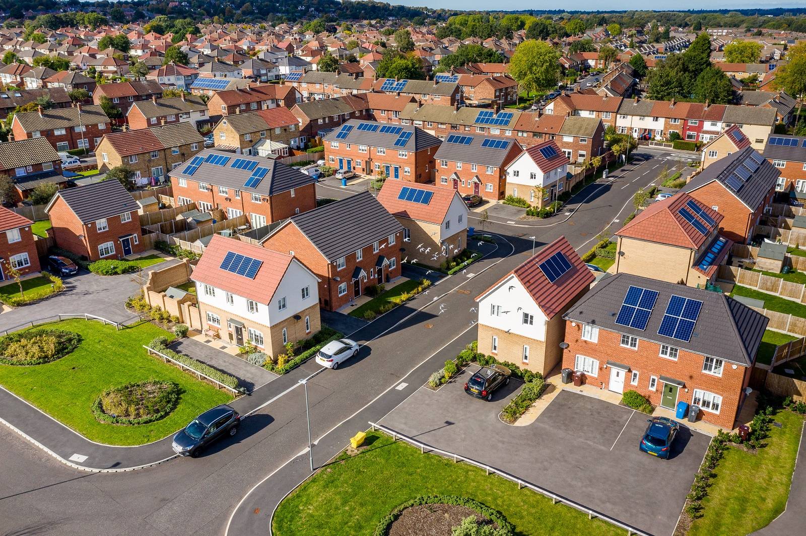 Ariel view of houses