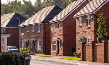 row of houses in the sunshine