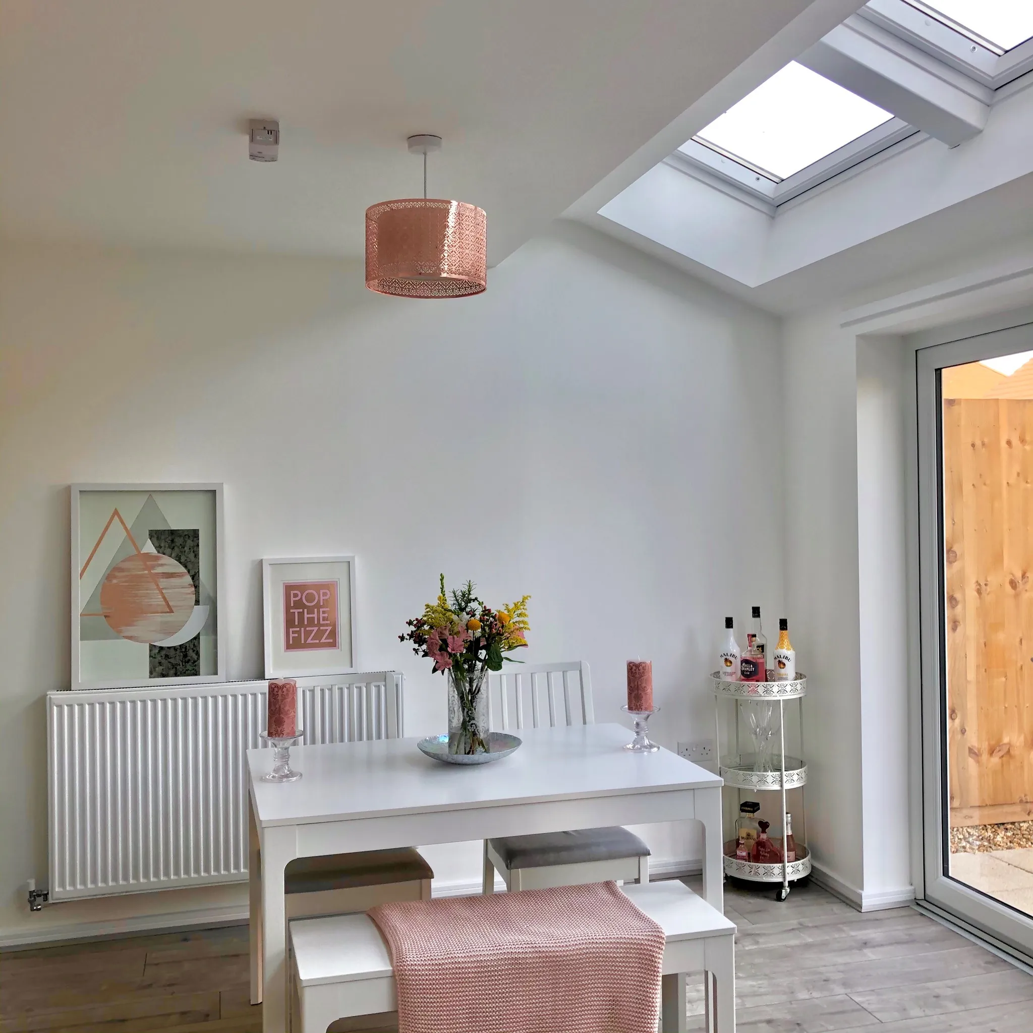 White coloured dining room
