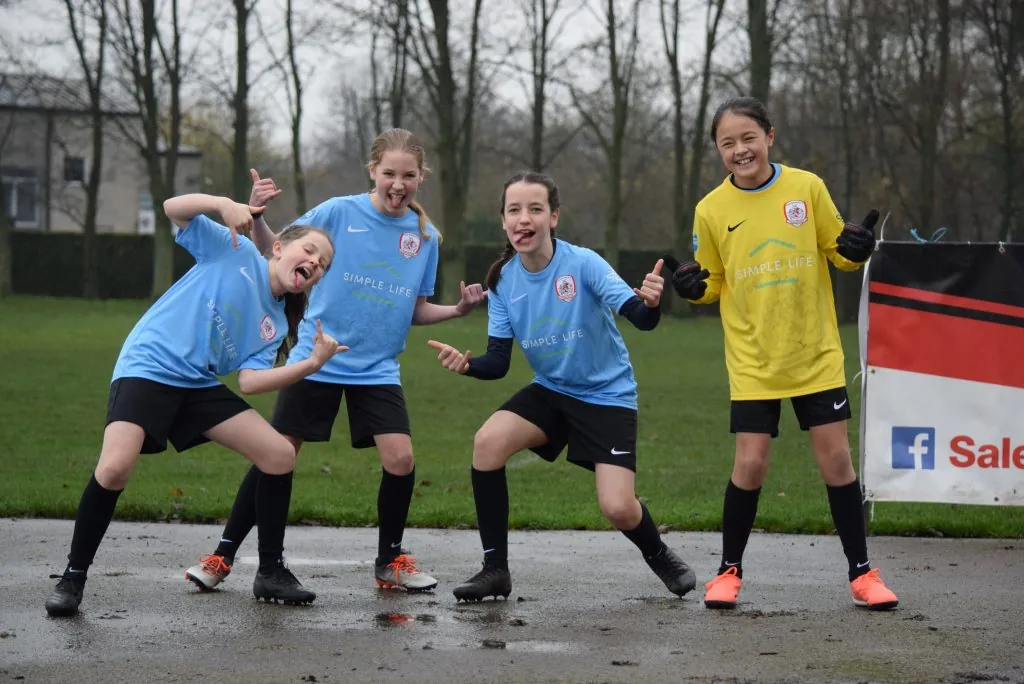 Sale United Girls Receive Simple Life Sponsor