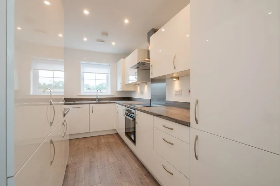 white fitted kitchen