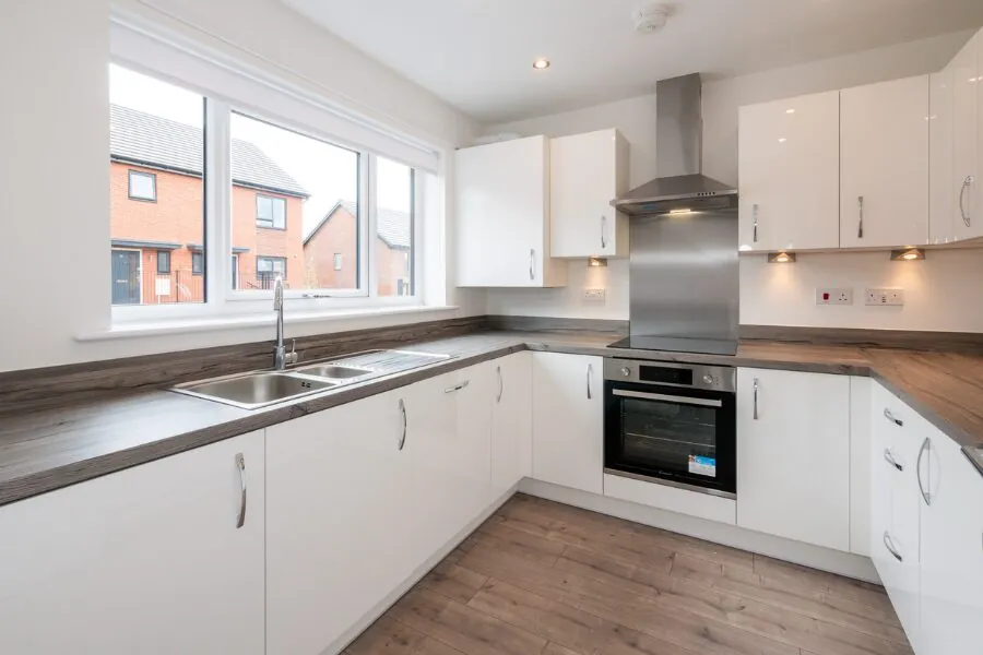 fitted white kitchen