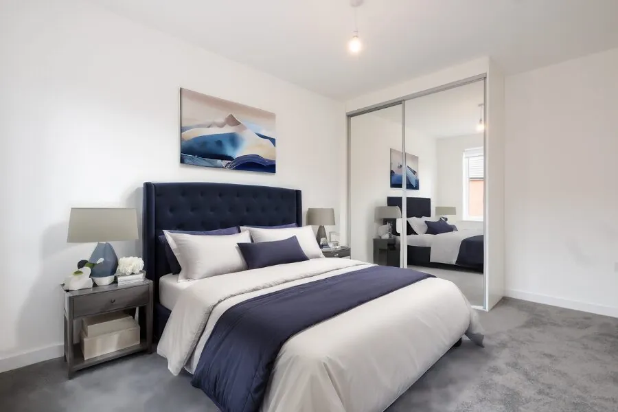 carpeted bedroom