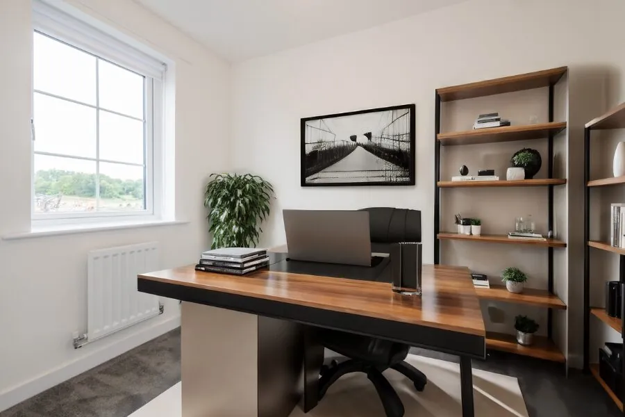 carpeted home office