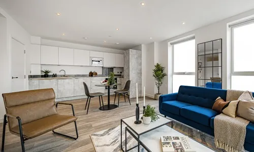 decorated open plan area