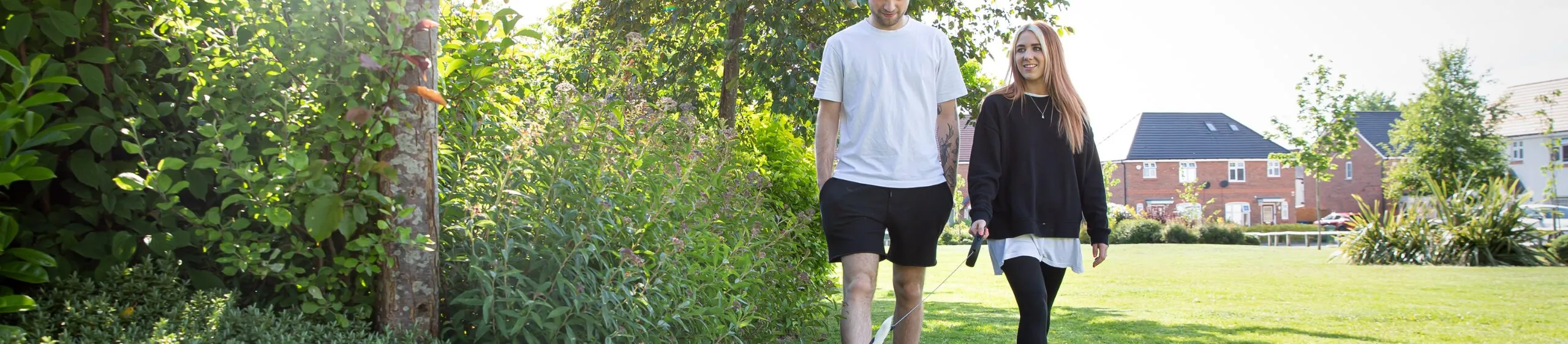 Couple walking on sIte
