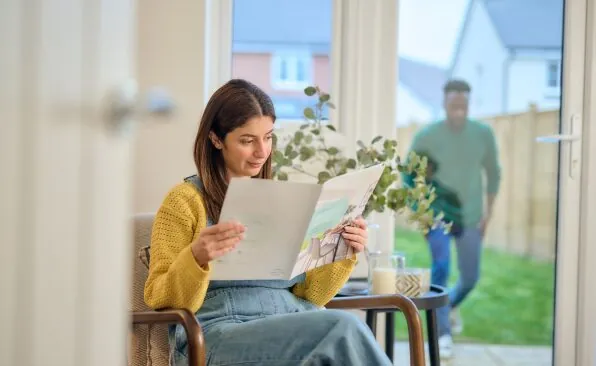 resident reading brochure